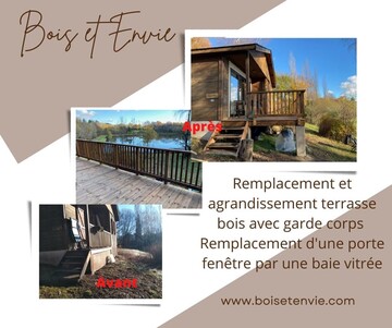 Remplacement et agrandissement d’une terrasse bois et modification d’une ouverture à ANGLES (TARN)