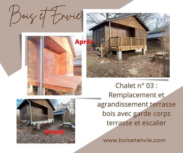 Remplacement et agrandissement d’une nouvelle terrasse bois à ANGLES (TARN)