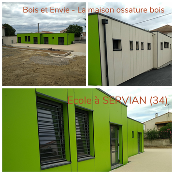 Construction de modules 3D en ossature bois dans l’Hérault à Servian pour l’extension d’une école Construction de modules 3D en ossature bois dans l’Hérault à Servian pour l’extension d’une école