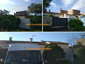 Construction d’une extension / surélévation en ossature à Baillargues (Hérault)